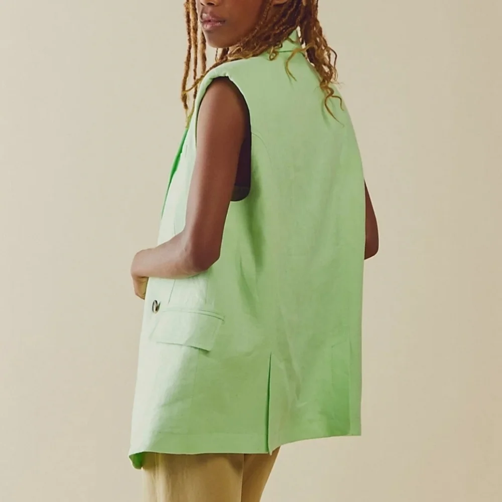 New!We The Free Lime Bright Young‎ Things Linen Vest